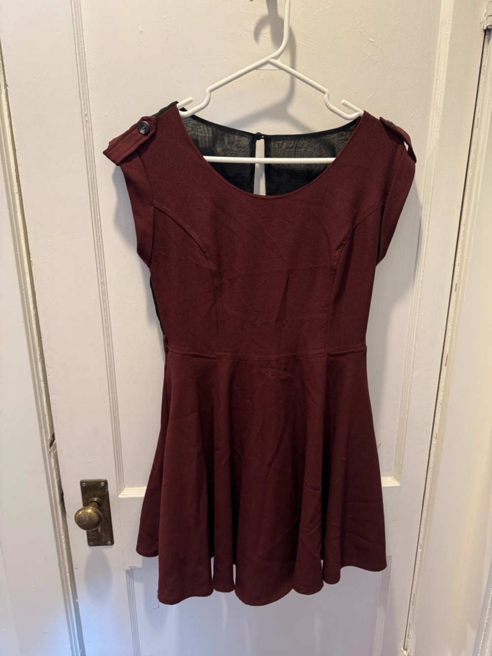 Women's Burgundy Fit & Flare Dress